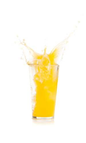 orange juice with ice